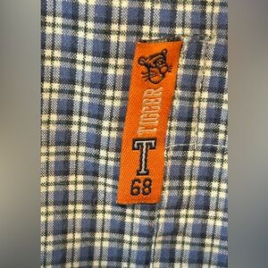 Walt Disney World‎ Button Down Shirt Navy Blue Plaid Tigger Short Sleeve Men XXL